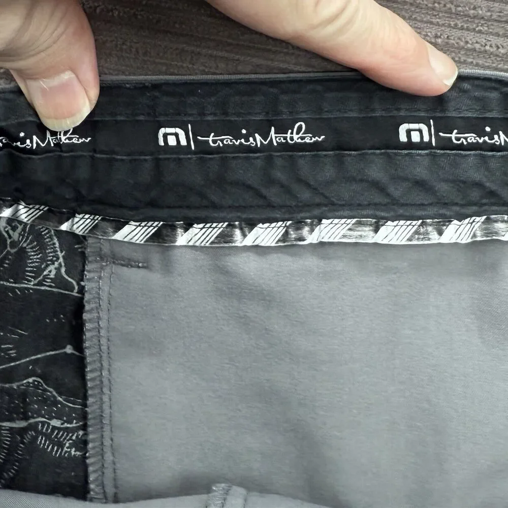 Travis Mathew Shorts Men 36 Gray Flat Front Performance Golf Golfing‎ Outdoors.
